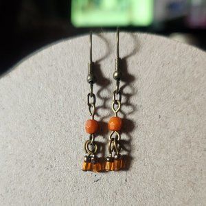 Bronze Hook Ethnic Dangle Earrings Artisan Design NWT Tony Alexander Jewelry